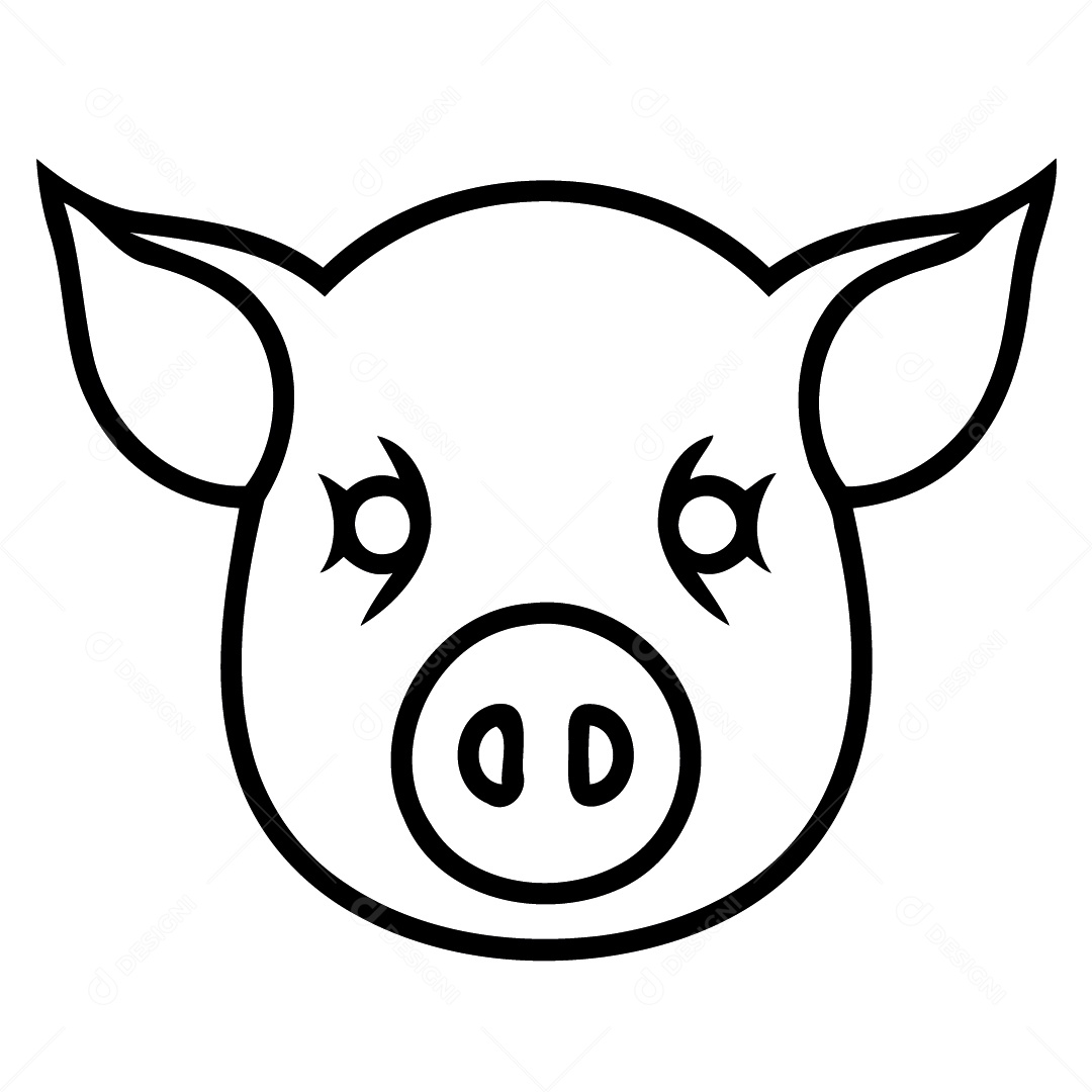 Mascote da cabeça de porco EPS Editável