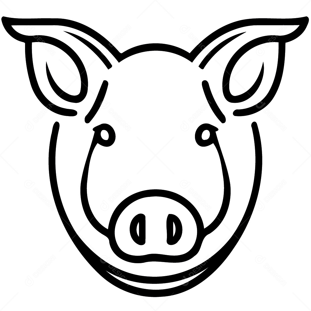 Mascote da cabeça de porco EPS Editável