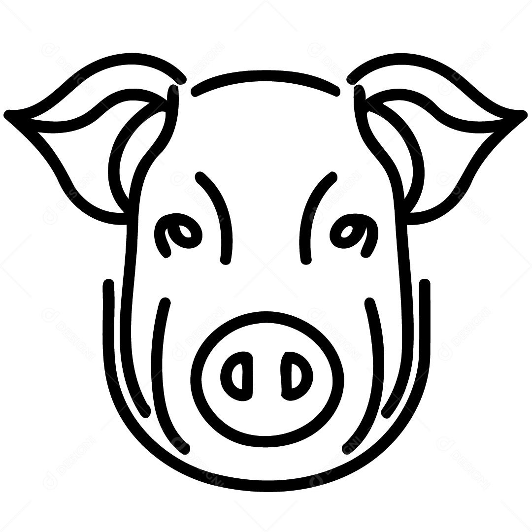 Mascote da cabeça de porco EPS Editável