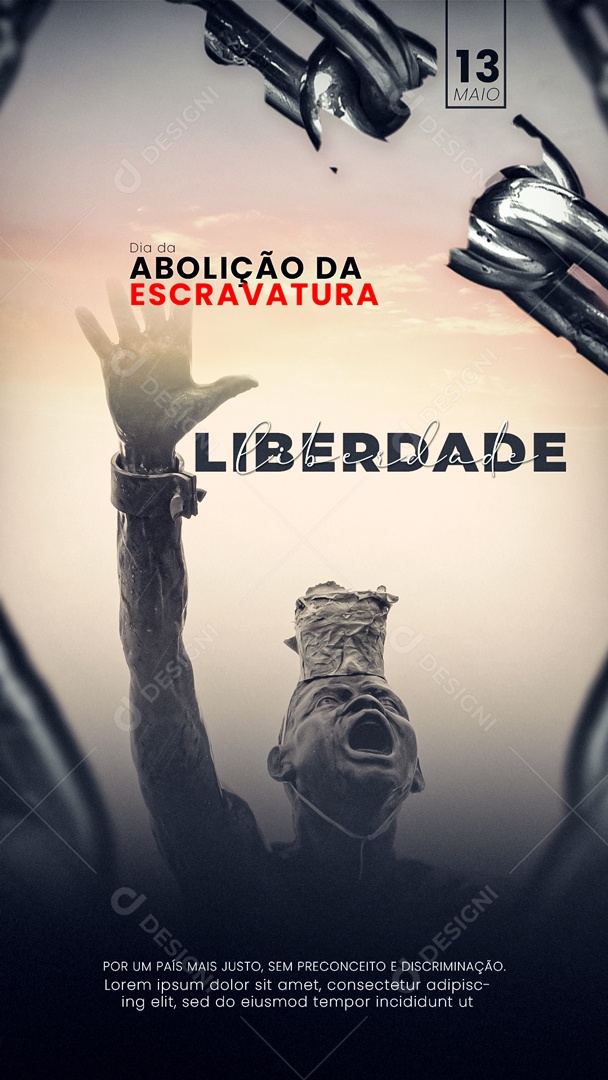 Story Dia da Abolição da Escravatura Liberdade Social Media PSD Editável