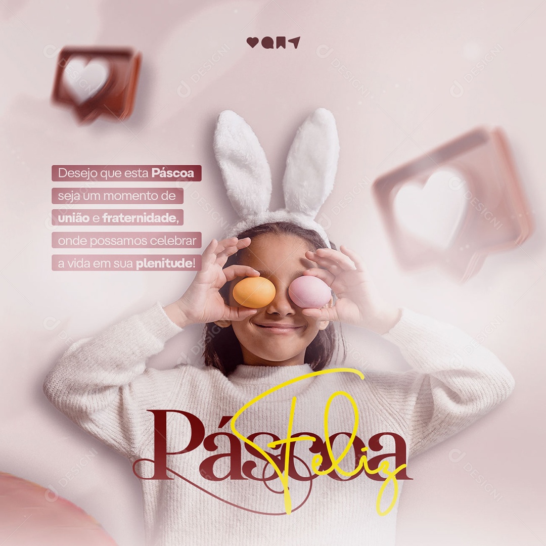 Desejo Que Esta Páscoa Seja Um Momento De Paz Feliz Páscoa Social Media PSD Editável