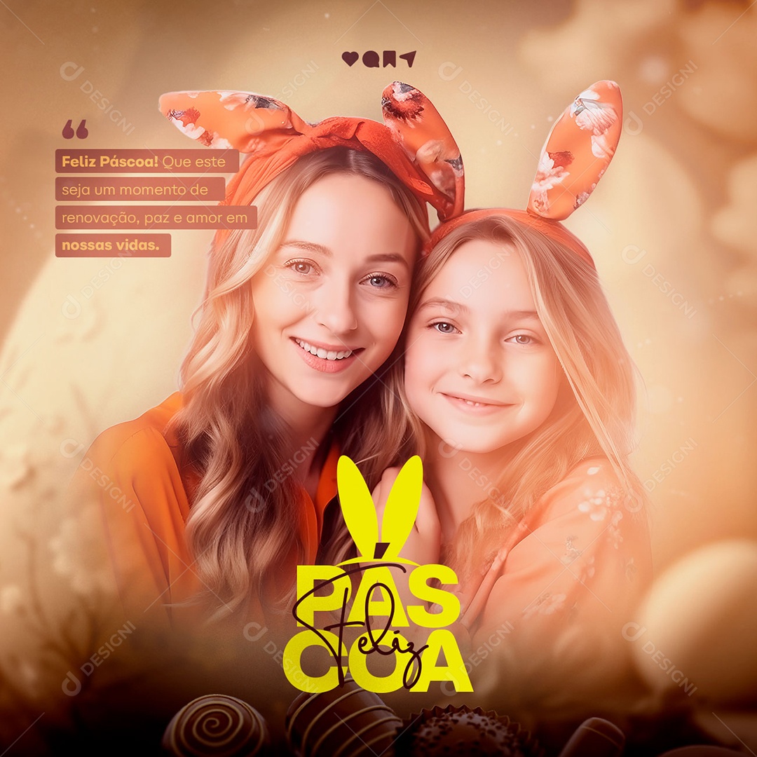 Que Este Seja Um Momento De Renovação Feliz Páscoa Social Media PSD Editável