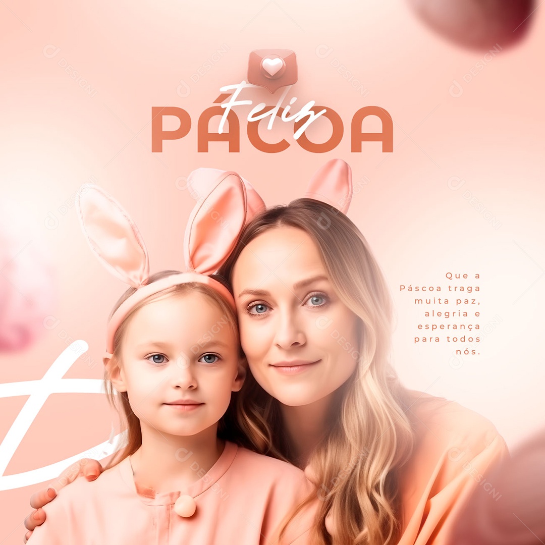 Que A Páscoa Traga Muita Paz Alegria e Esperança Feliz Páscoa Social Media PSD Editável