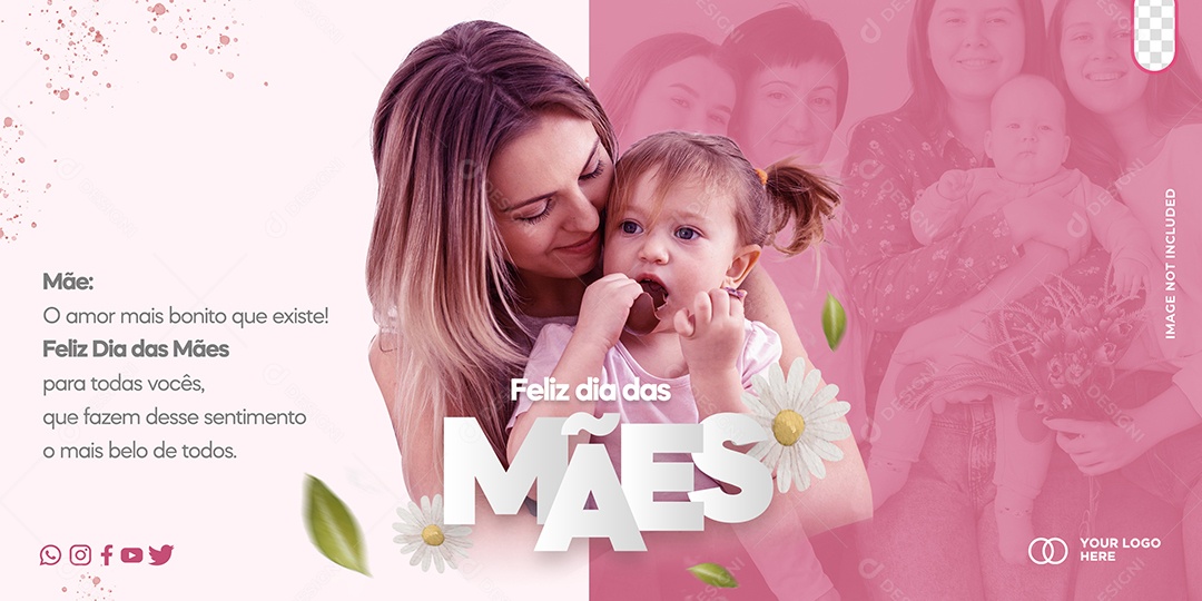 Social Media Dia Das Mães 14 De Maio O Amor Mais Bonito Que Existe PSD Editável
