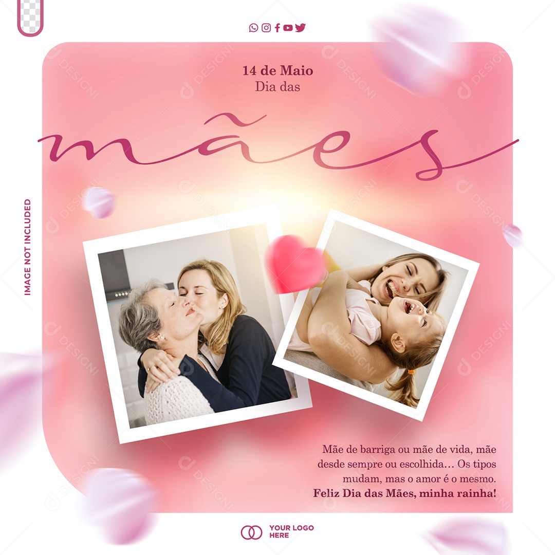 Social Media Dia Das Mães 14 De Maio Mãe De Barriga Ou Mãe De Vida PSD Editável