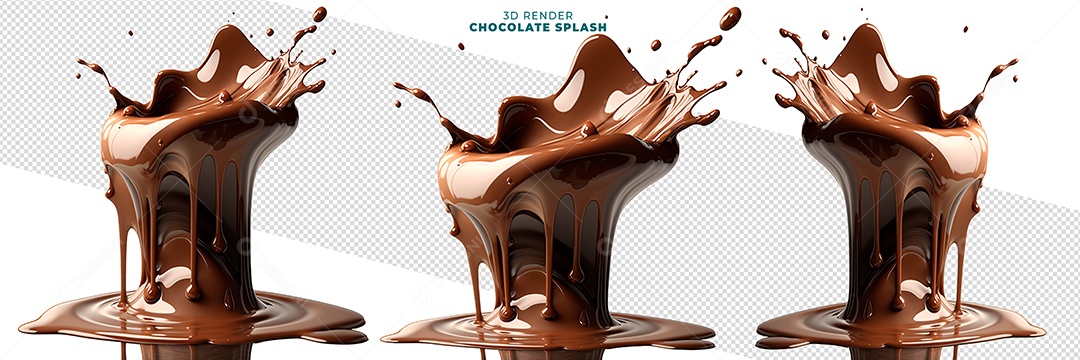Respingo De Chocolate Elemento 3D Para Composição PSD