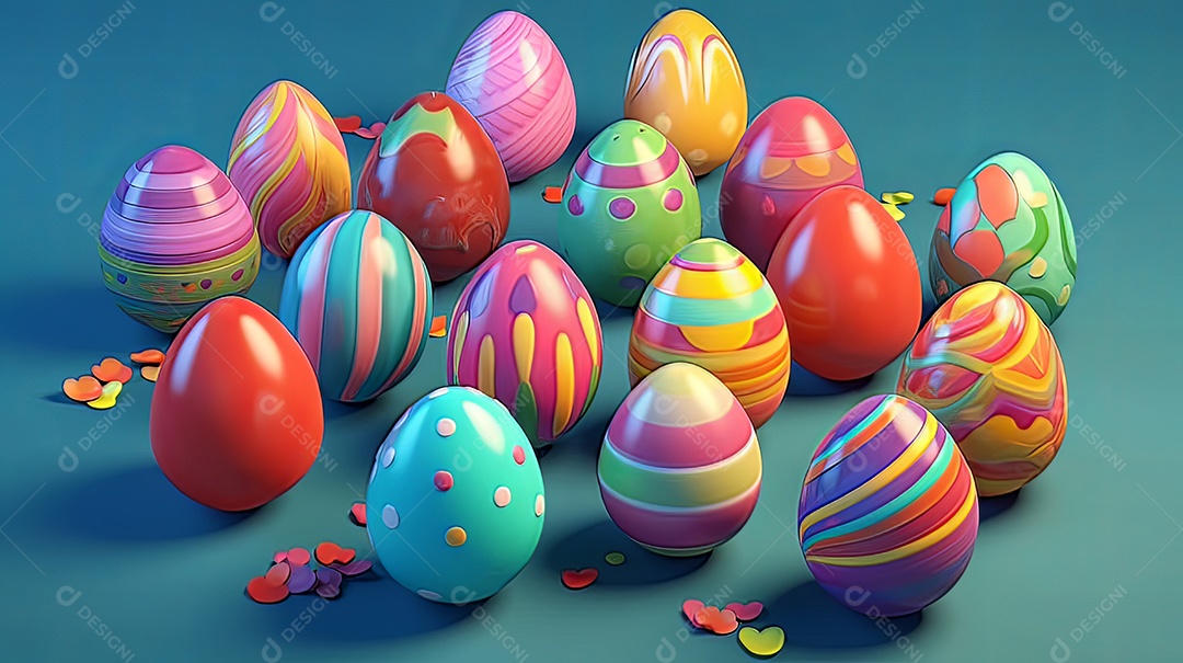 Páscoa uma época cheia de cor e significado religioso 3D isométrico.