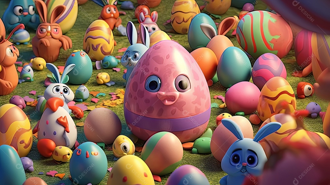 Páscoa uma época cheia de cor e significado religioso 3D isométrico.