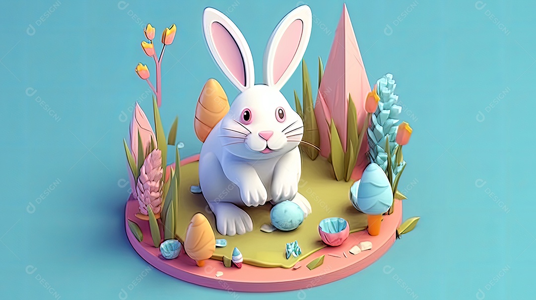 Páscoa uma época cheia de cor e significado religioso 3D isométrico.