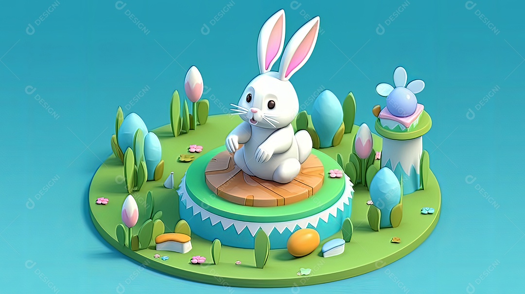 Páscoa uma época cheia de cor e significado religioso 3D isométrico.