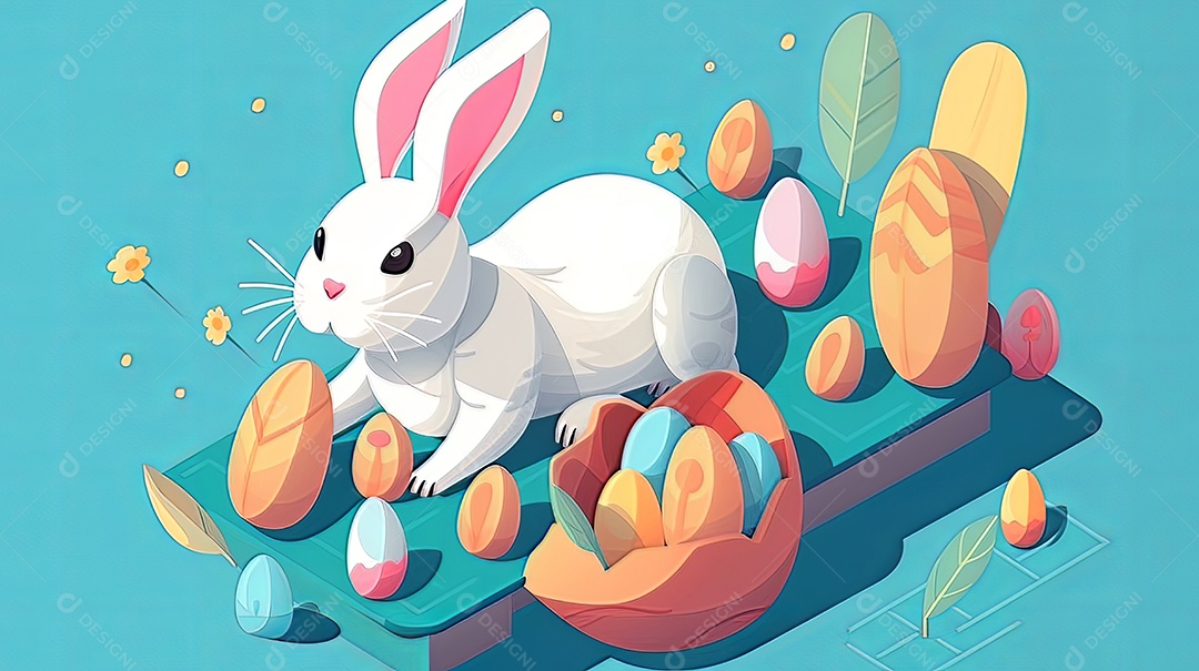 Páscoa uma época cheia de cor e significado religioso 3D isométrico.