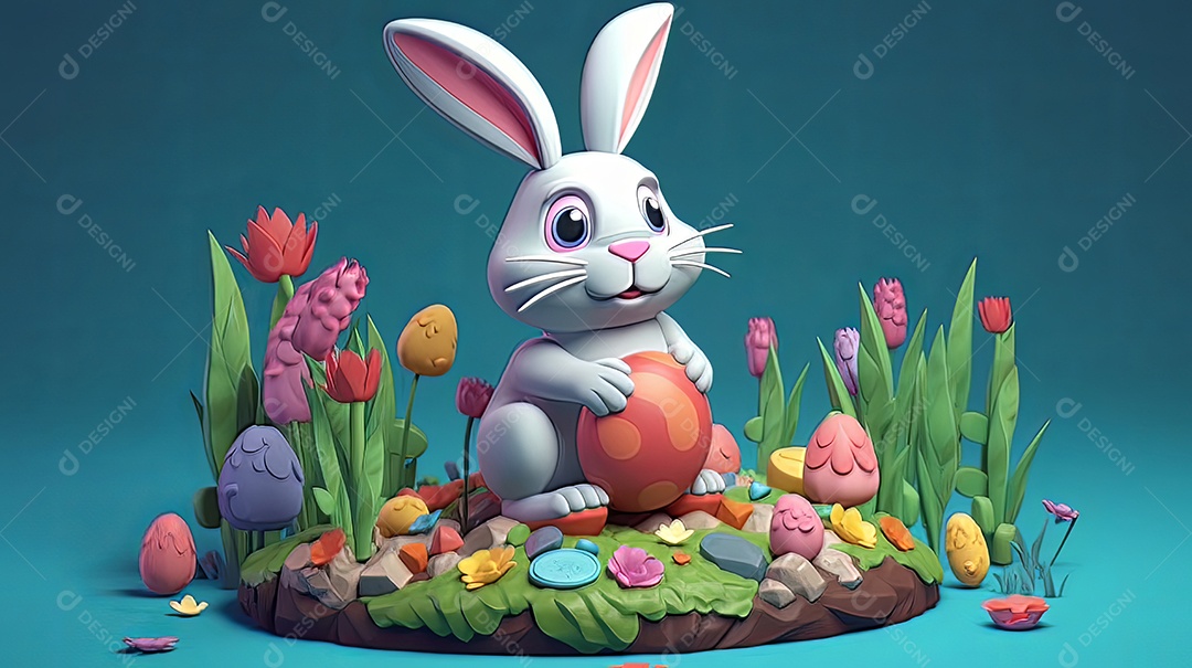 Páscoa uma época cheia de cor e significado religioso 3D isométrico.