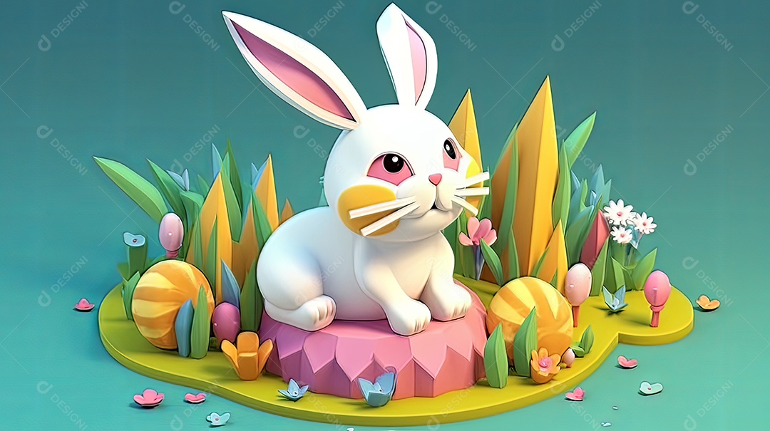 Páscoa uma época cheia de cor e significado religioso 3D isométrico.