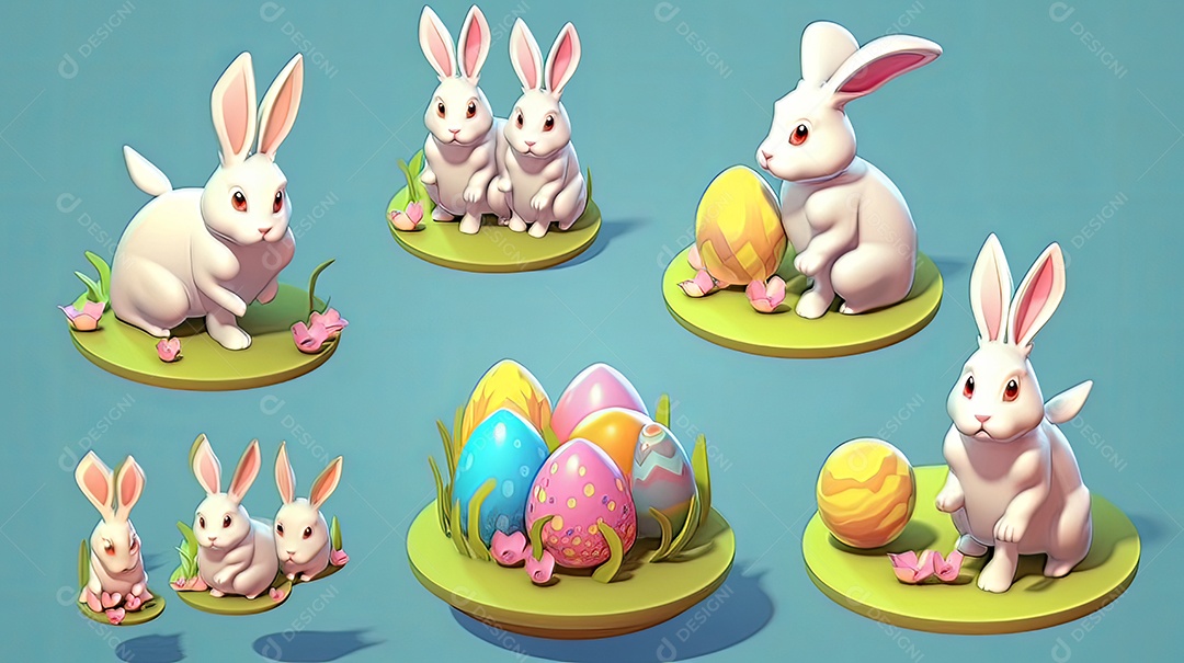 Páscoa uma época cheia de cor e significado religioso 3D isométrico.