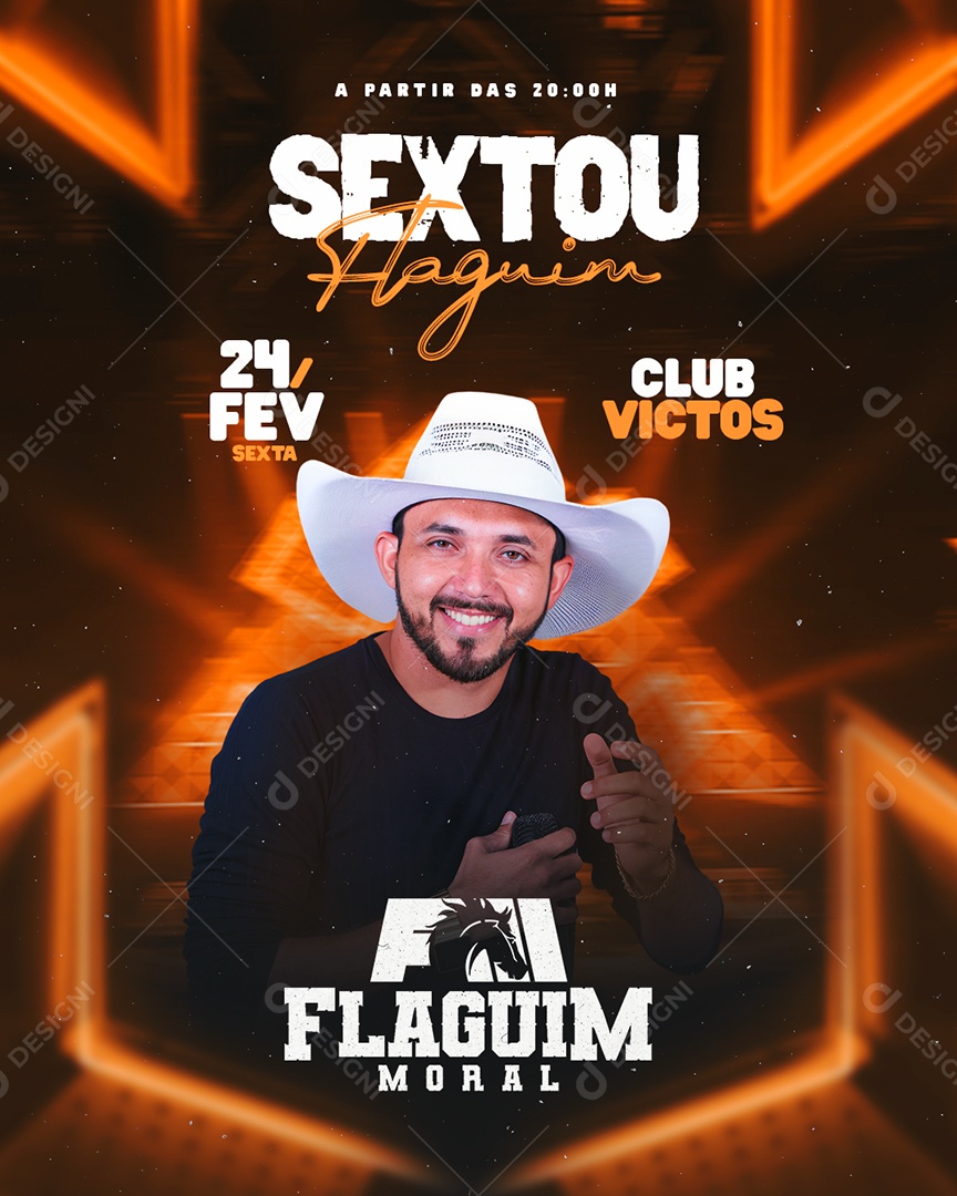 Social Media Sextou do Flaguim 24 Fevereiro Feed PSD Editável