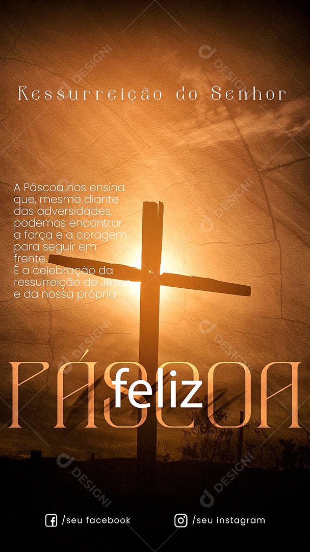 Social Media Feliz Páscoa Ressurreição Do Senhor A Páscoa Nos Ensina PSD Editável