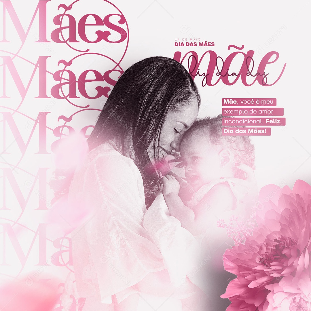 Mão Você é Meu Exemplo De Amor Incondicional Feliz Dia Das Mães Social Media PSD Editável