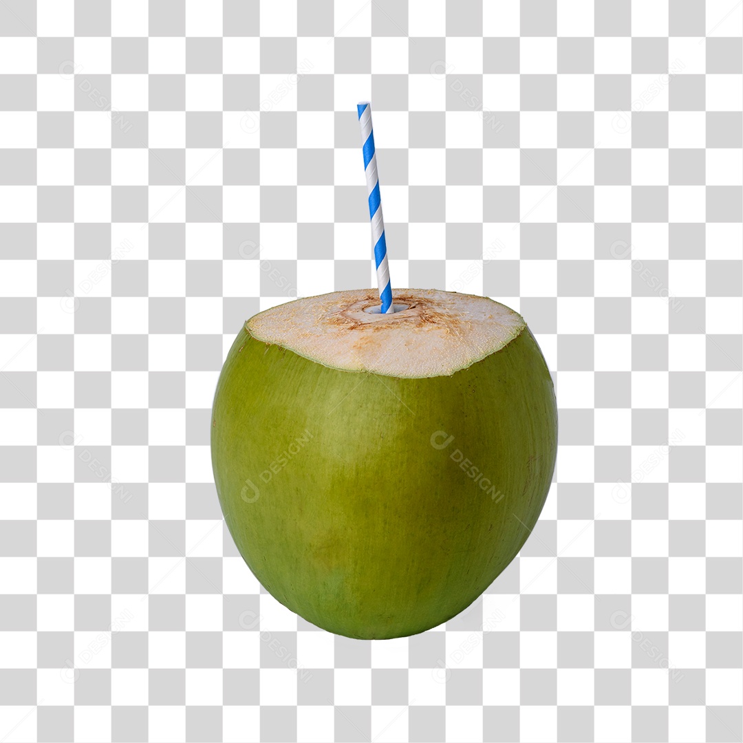 Coco Verde Com Canudo PNG Transparente