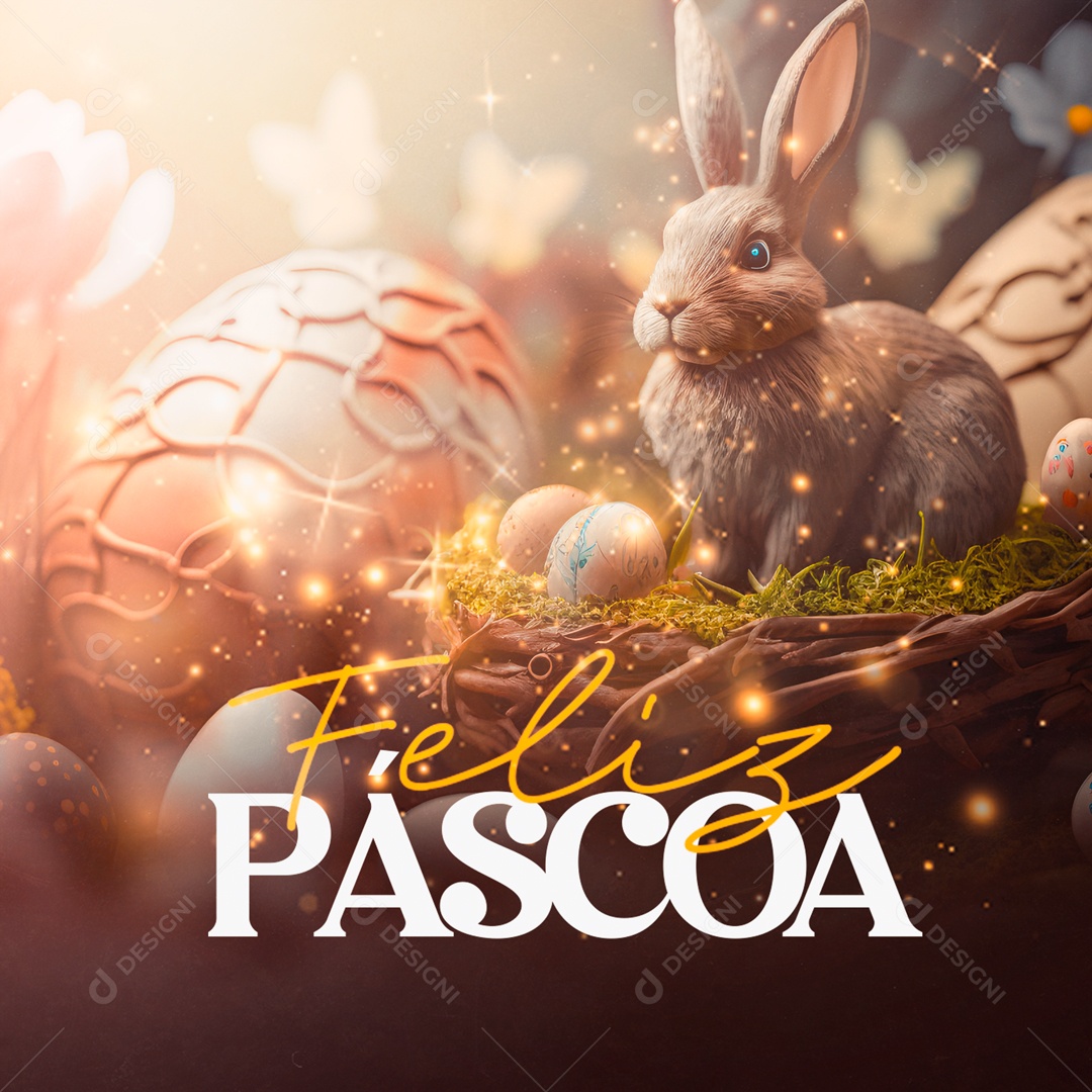 Feliz Páscoa 09 de Abril Social Media PSD Editável