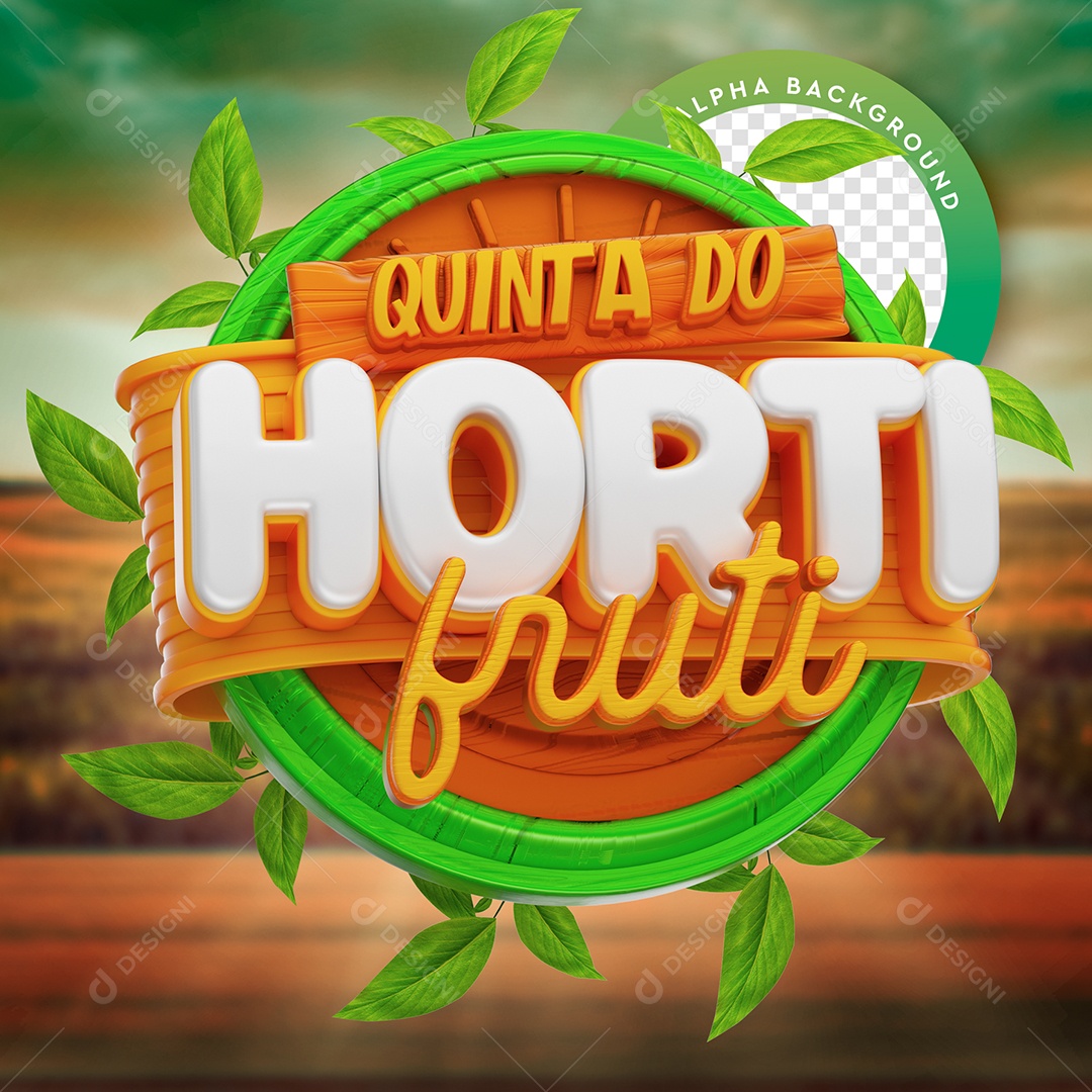Selo 3D Para Composição Quinta do Hortifrúti PSD