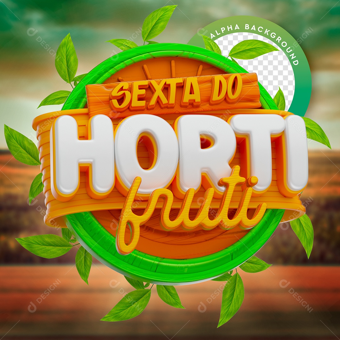 Selo 3D Para Composição Sexta do Hortifrúti PSD