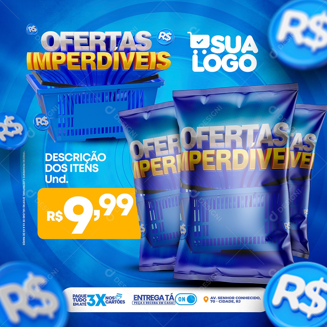 Encarte Ofertas Imperdíveis Venha Conferir Social Media PSD Editável