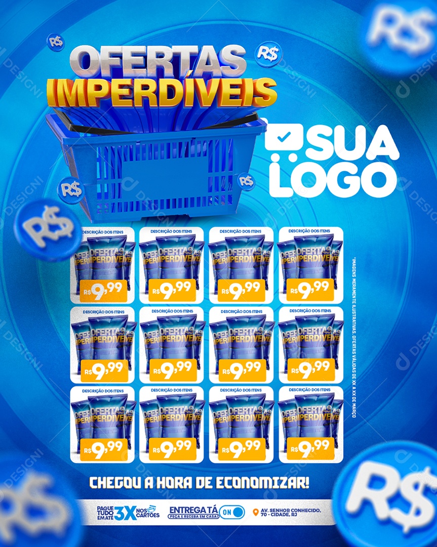 Encarte Ofertas Imperdíveis Venha Conferir Social Media PSD Editável