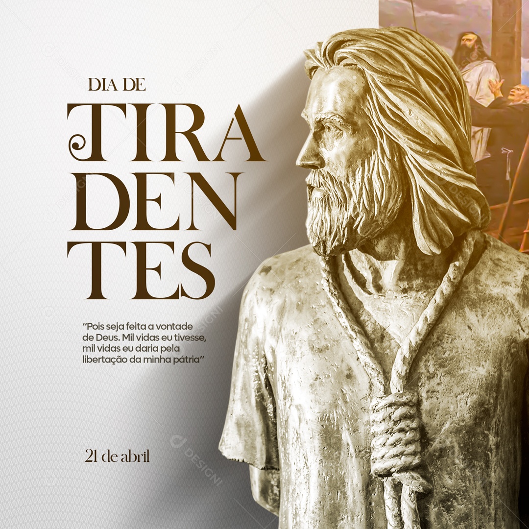 Dia de Tiradentes 21 de Abril Luta Pela Liberdade Social Media PSD Editável