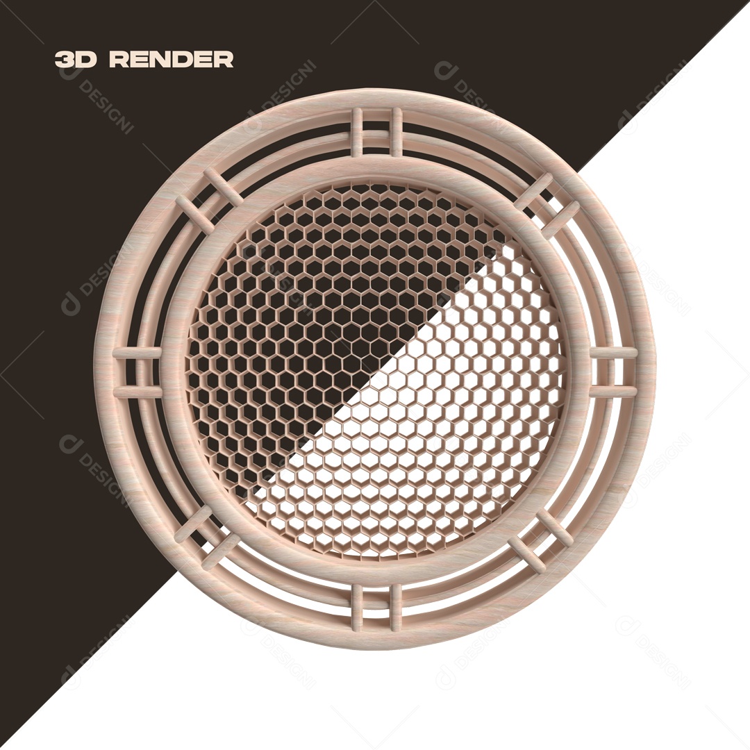 Elemento 3D Circular De Madeira Vazante Para Composição PSD
