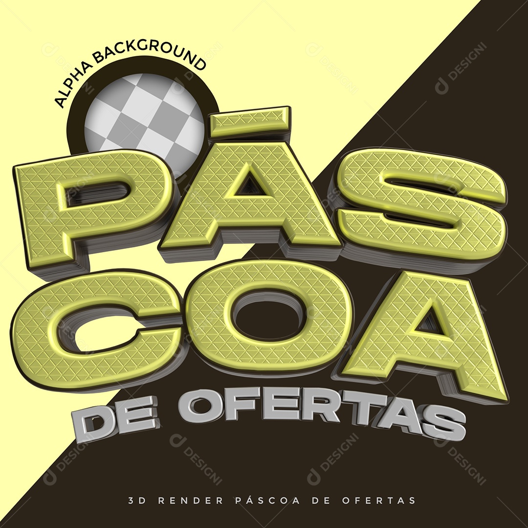 Páscoa De Ofertas Texto 3D Branco Para Composição PSD