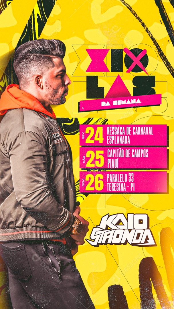 Social Media Show Kaio Stronda Datas PSD Editável