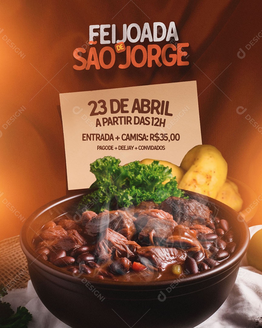 Feijoada de São Jorge Social Media PSD Editável