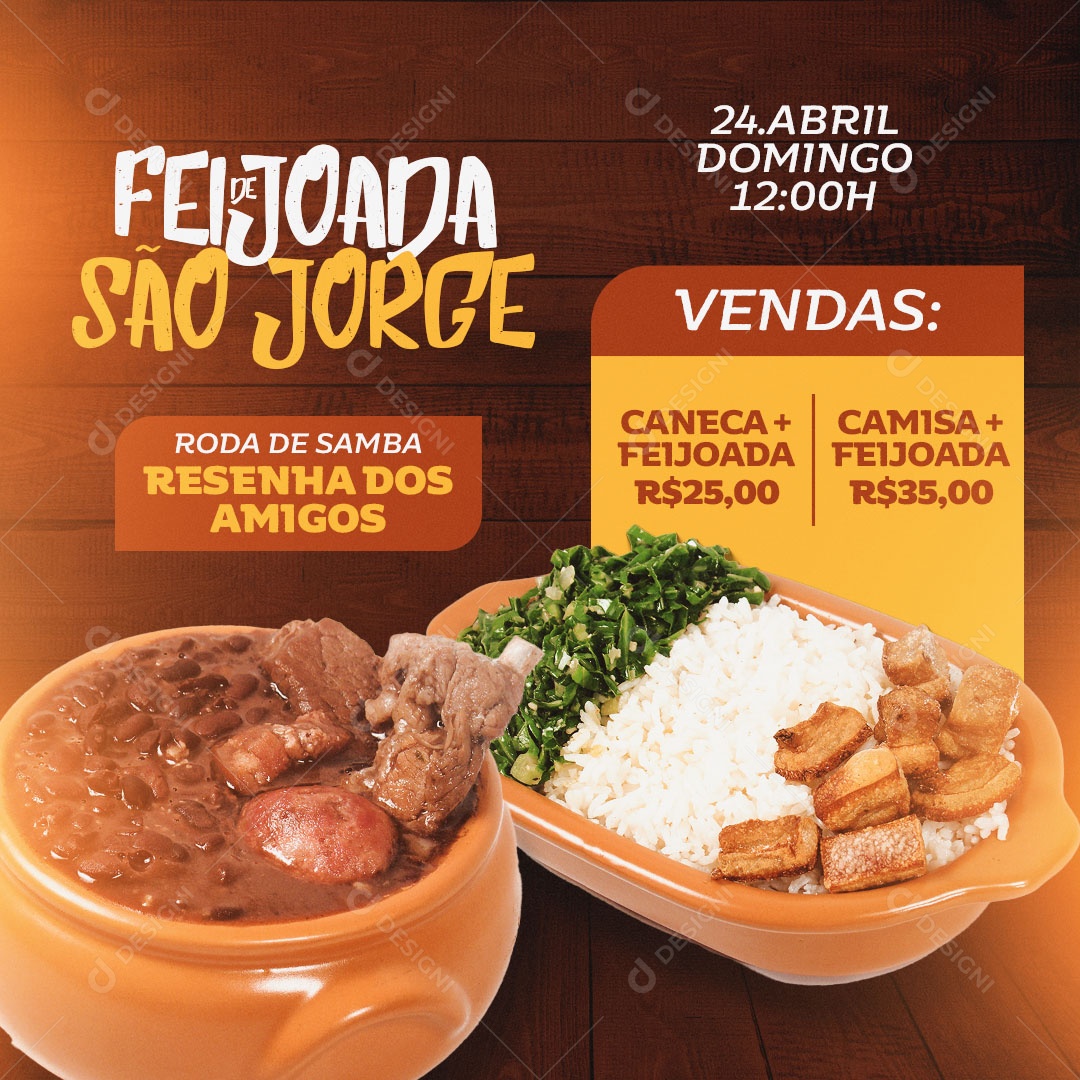 Feijoada de São Jorge Social Media PSD Editável