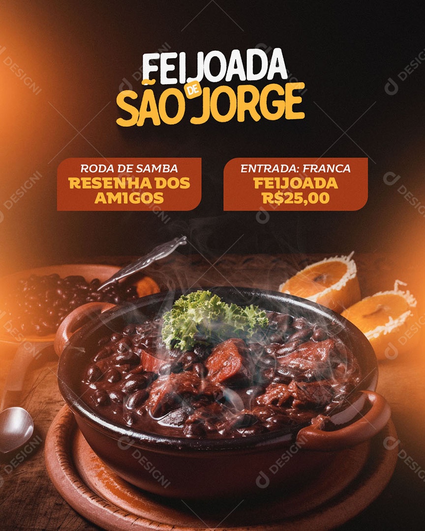 Feijoada de São Jorge Social Media PSD Editável