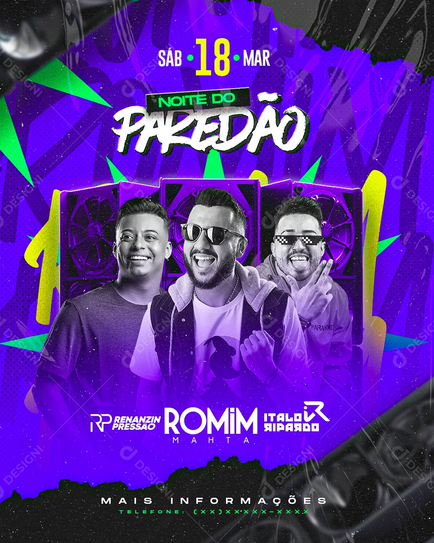Social Media Flyer Evento Noite Do Paredão Show PSD Editável