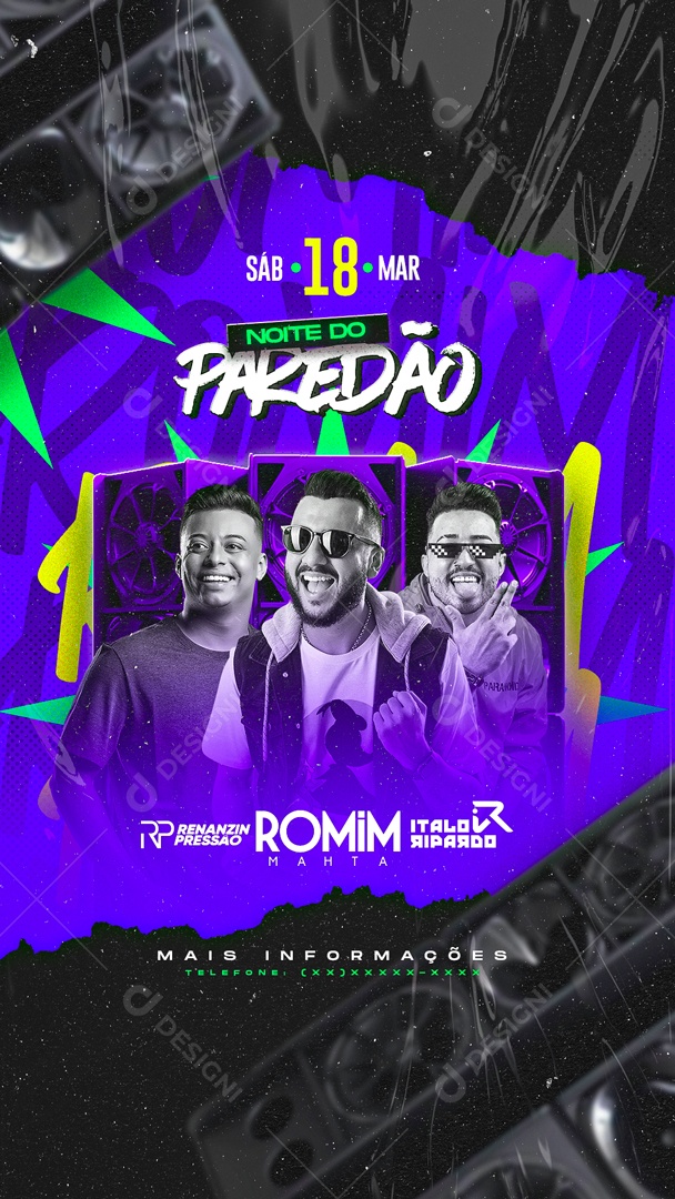 Social Media Flyer Evento Noite Do Paredão Show PSD Editável
