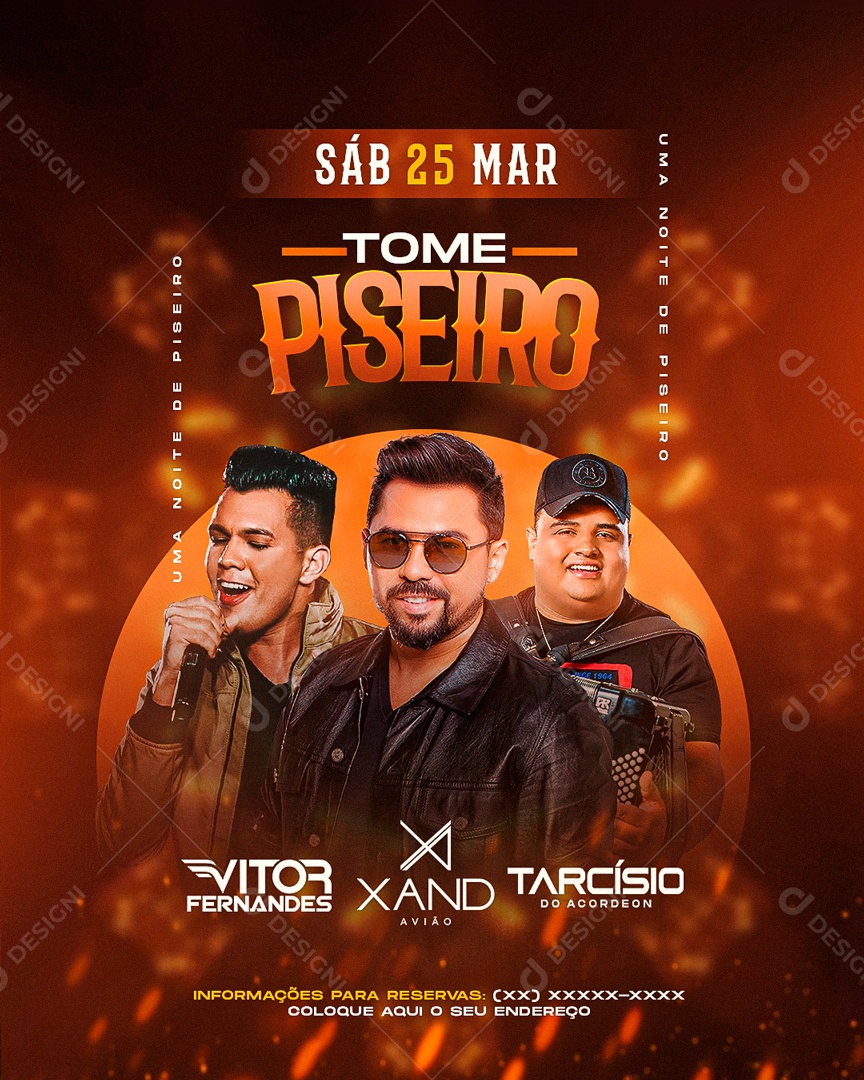 Social Media Flyer Tome Piseiro Show PSD Editável