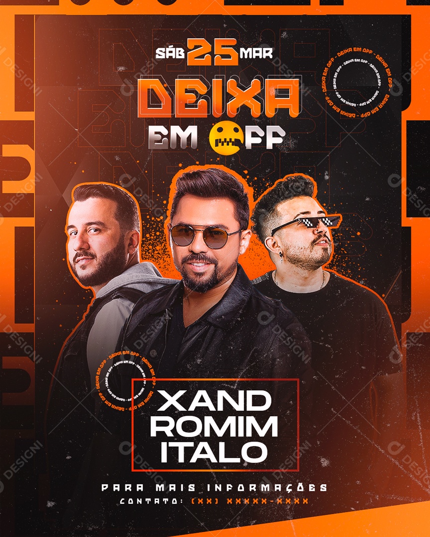 Social Media Evento Deixa Em Off Xand Romim Italo Show PSD Editável