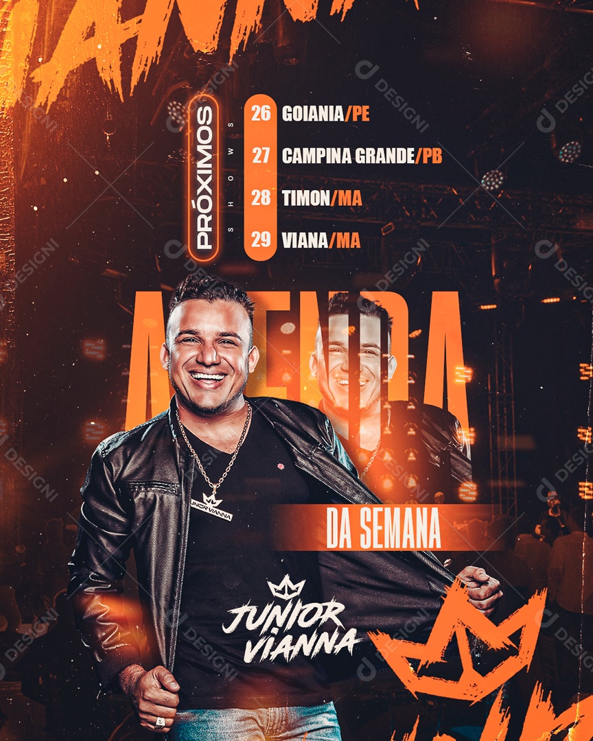 Social Media Agenda Da Semana Junior Vianna PSD Editável