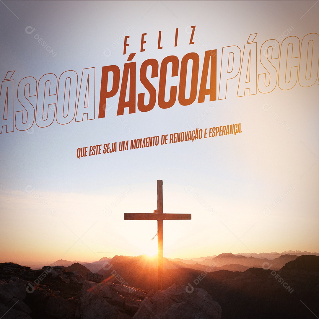 Que Este Seja Um Momento De Renovação Feliz Páscoa Social Media PSD Editável