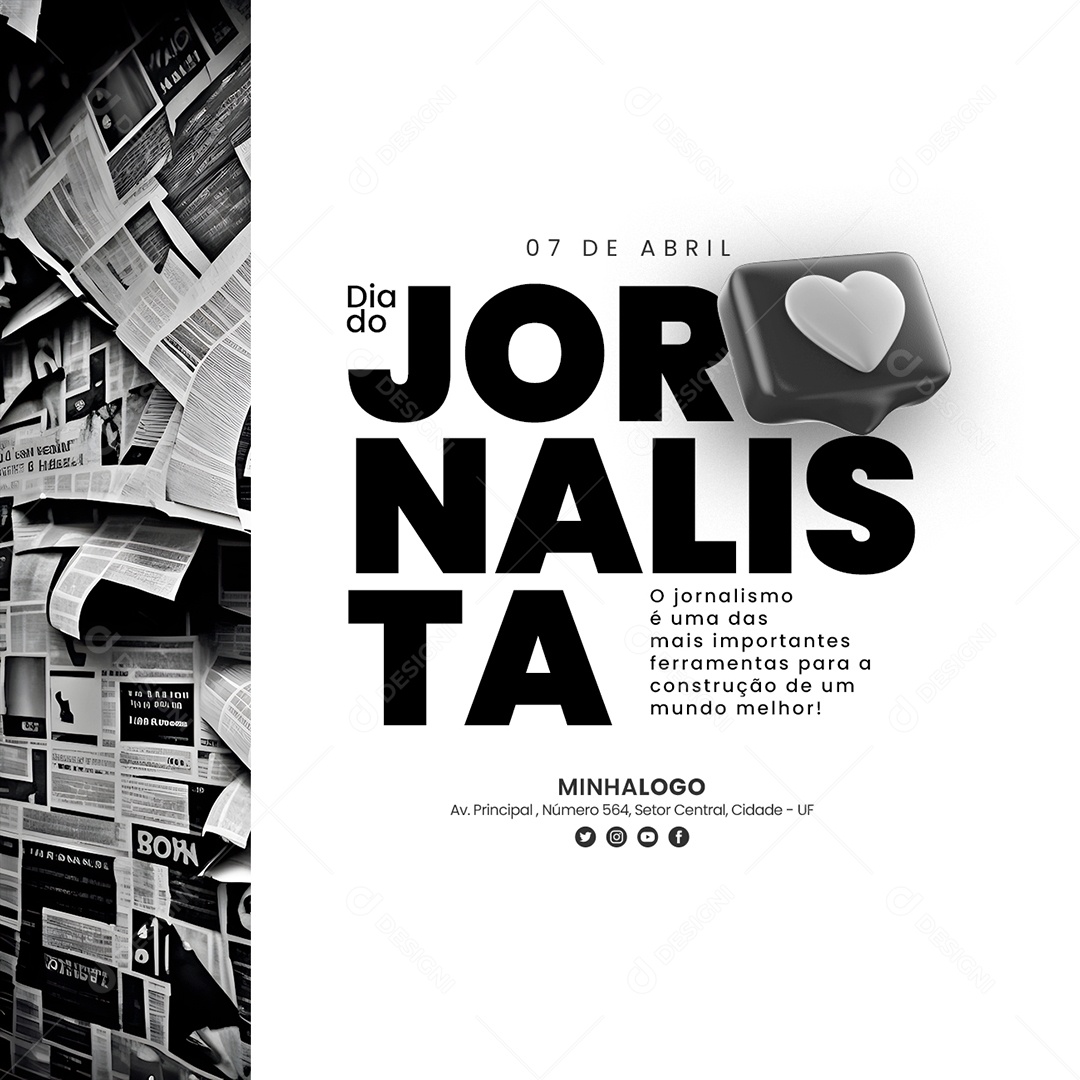 O Jornalismo É Uma Das Mais Importante Ferramentas Dia Do Jornalista Social Media PSD Editável