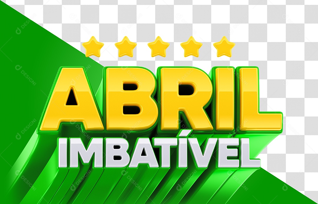 Abril Imbatível Selo 3D Verde E Dourado Para Composição PSD