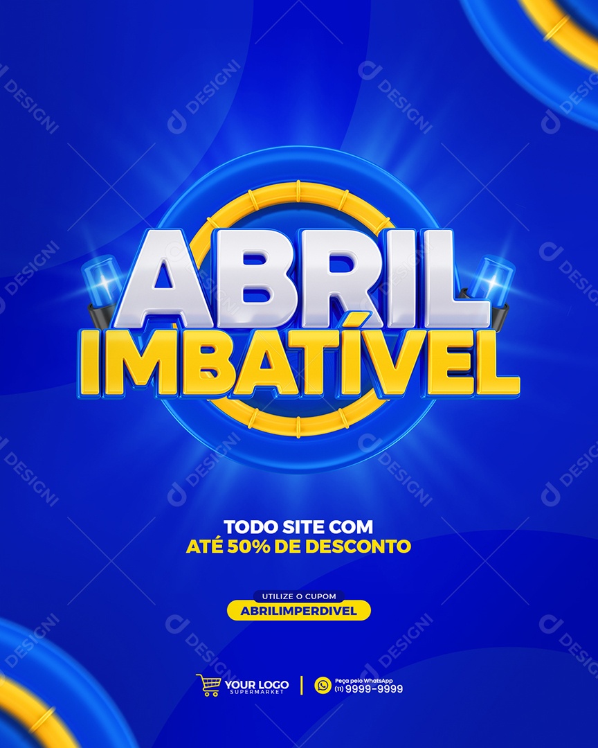 Abril Imbatível Todo Site Com Até 50% De Desconto Social Media PSD Editável