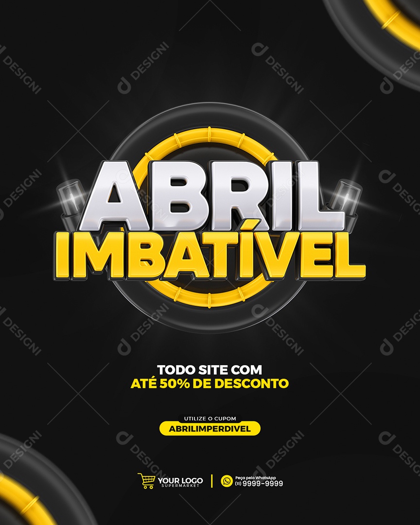 Abril Imbatível Todo Site Com Até 50% De Desconto Social Media PSD Editável