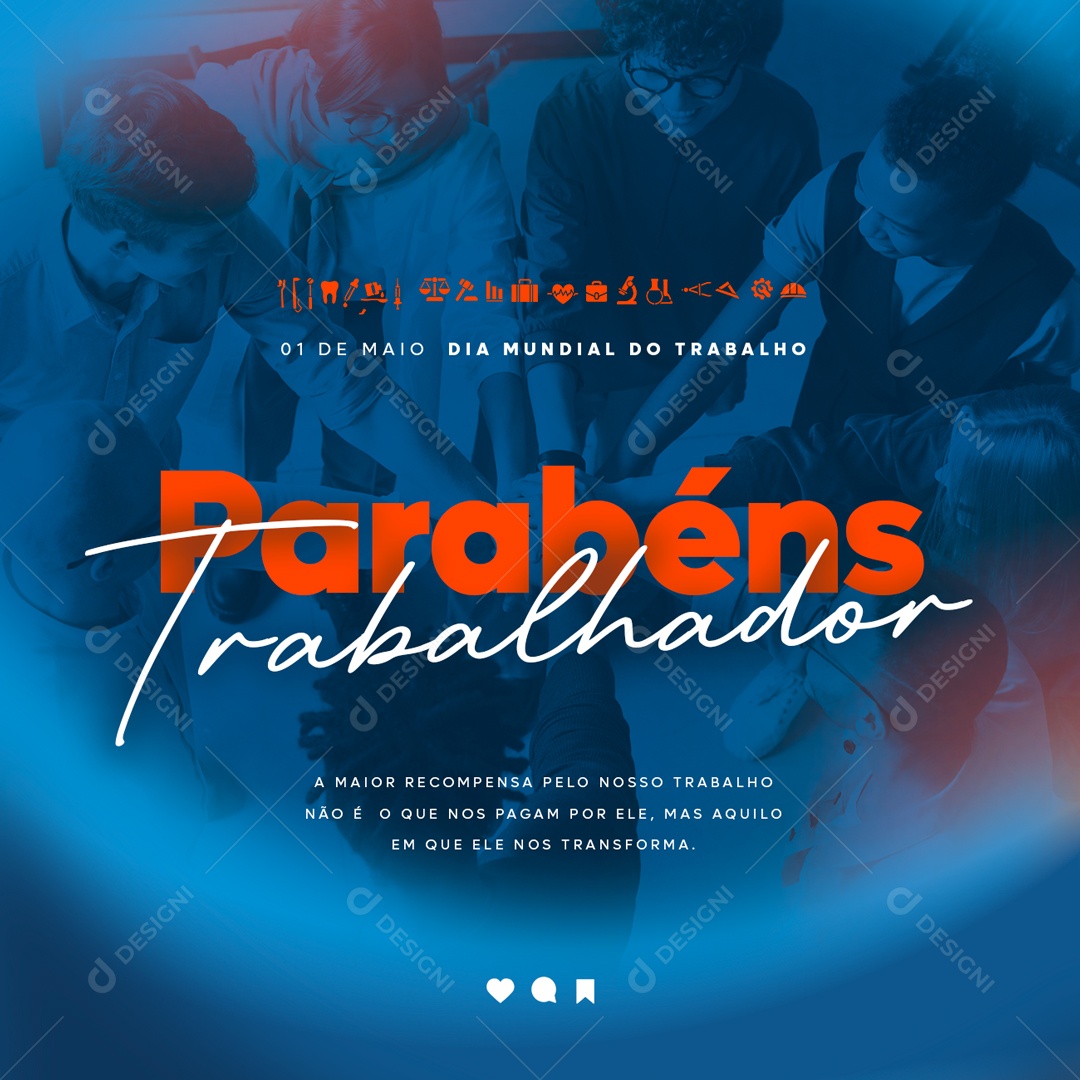 Social Media Parabéns Trabalhador 01 De Maio PSD Editável
