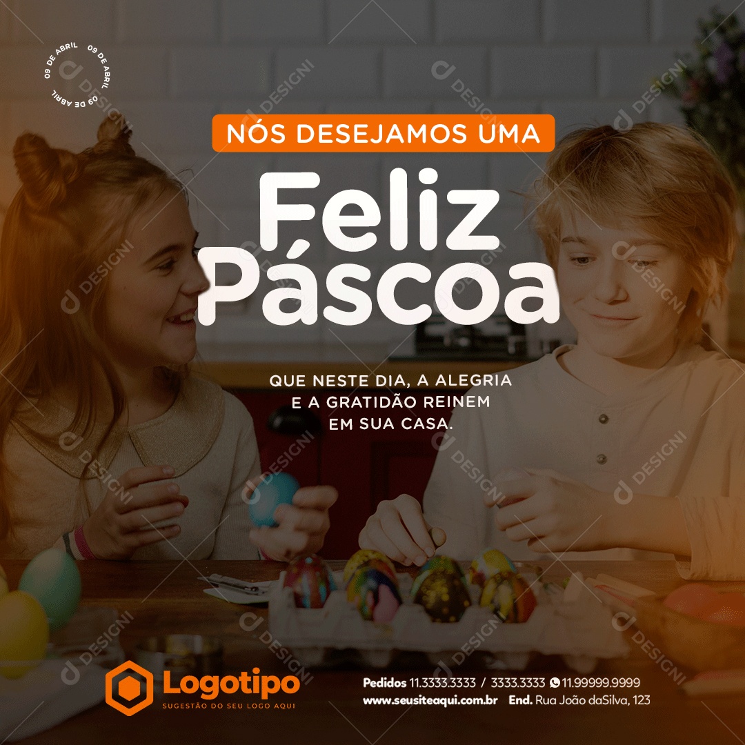 Social Media Happy Easter Gratitude Reign In Your Home Editable PSD