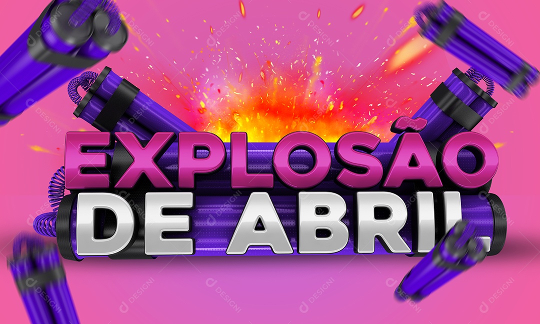 Purple April Burst 3D Stamp for PSD Composition