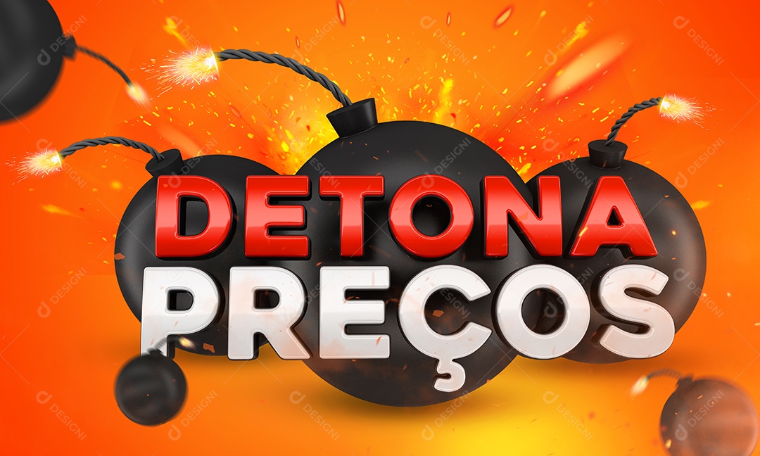 3D Red Detona Bomb Seal Prices For PSD Composition