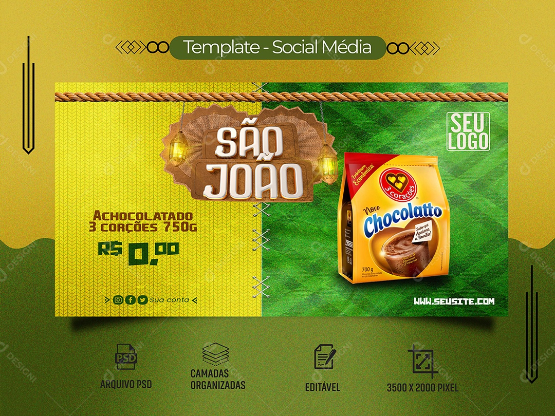 São João Venha Conferir Social Media PSD Editável