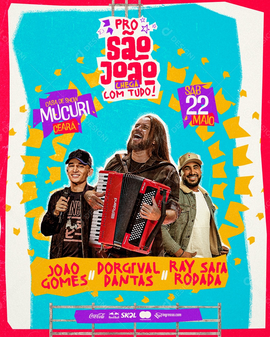 Flyer Pro São João Chega Com Tudo Social Media PSD Editável